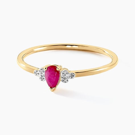 Bague Moss Or Jaune Rubis Diamant - Bagues solitaires Femme | Histoire d&rsquo;Or