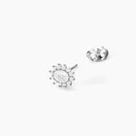 Boucles D'oreilles Puces Oliviane Argent Blanc Oxyde De Zirconium - Boucles d'oreilles fantaisie Femme | Histoire d&rsquo;Or