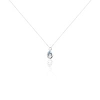 Collier Dalil Or Blanc Topaze Oxyde