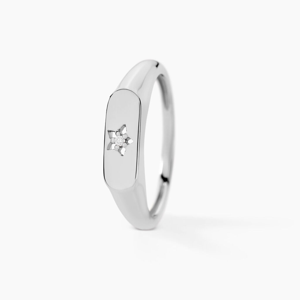Bague Astre Precieux Argent Blanc Oxyde De Zirconium - Bagues avec pierre Femme | Histoire d’Or