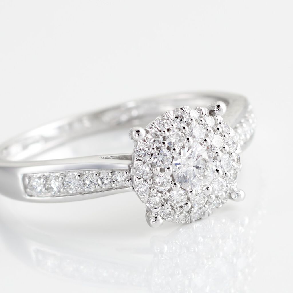 Bague Or Blanc  Shirlene Diamant Synthetique - Bagues avec pierre Femme | Histoire d’Or