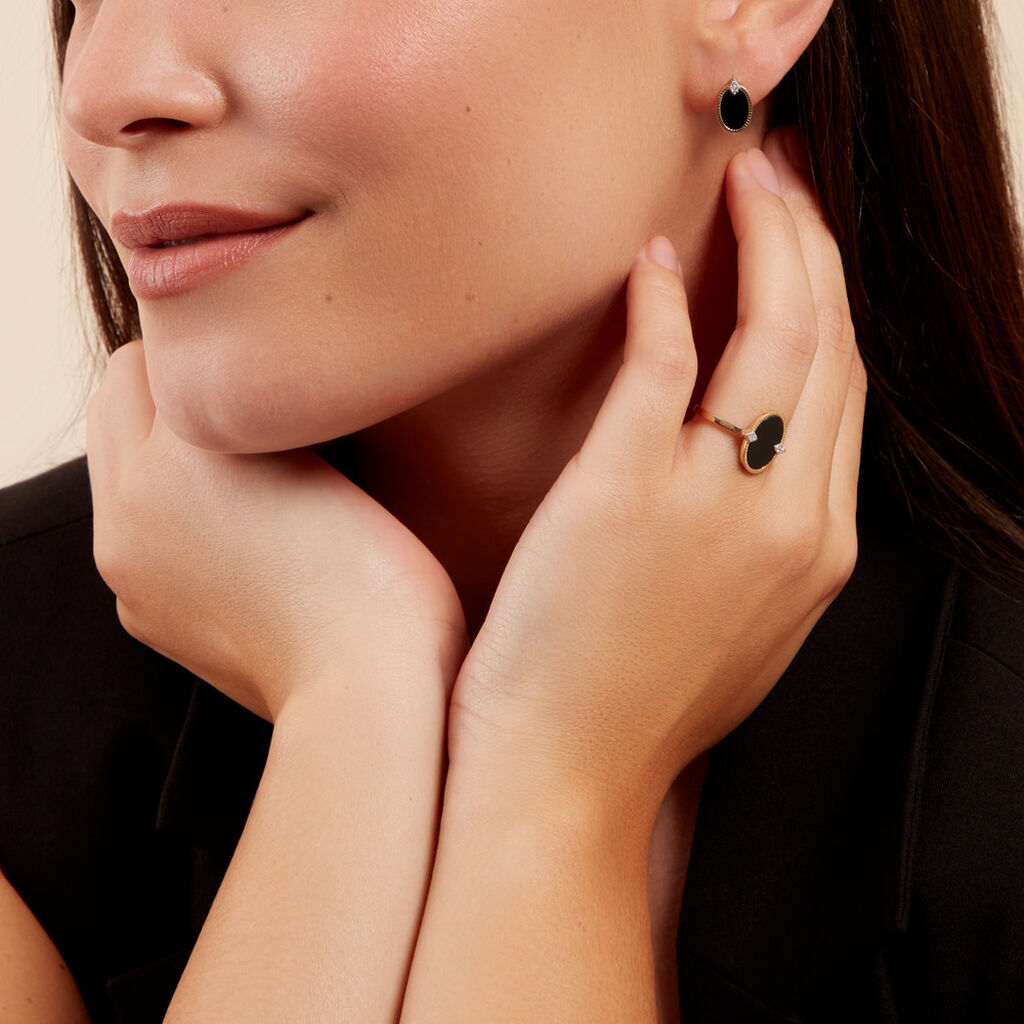 Bague Tahina Or Jaune Onyx Diamant - Bagues solitaires Femme | Histoire d’Or