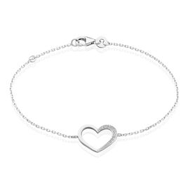 Bracelet Oflaz Argent Blanc Oxyde De Zirconium - Bracelets Coeur Femme | Histoire d’Or