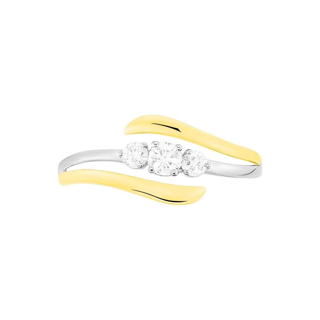 Bague Mayline Or Bicolore Diamant - Bagues avec pierre Femme | Histoire d&rsquo;Or