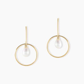 Boucles D'oreilles Pendantes Salvine Or Jaune Perle De Culture - Boucles d'oreilles pendantes Femme | Histoire d’Or