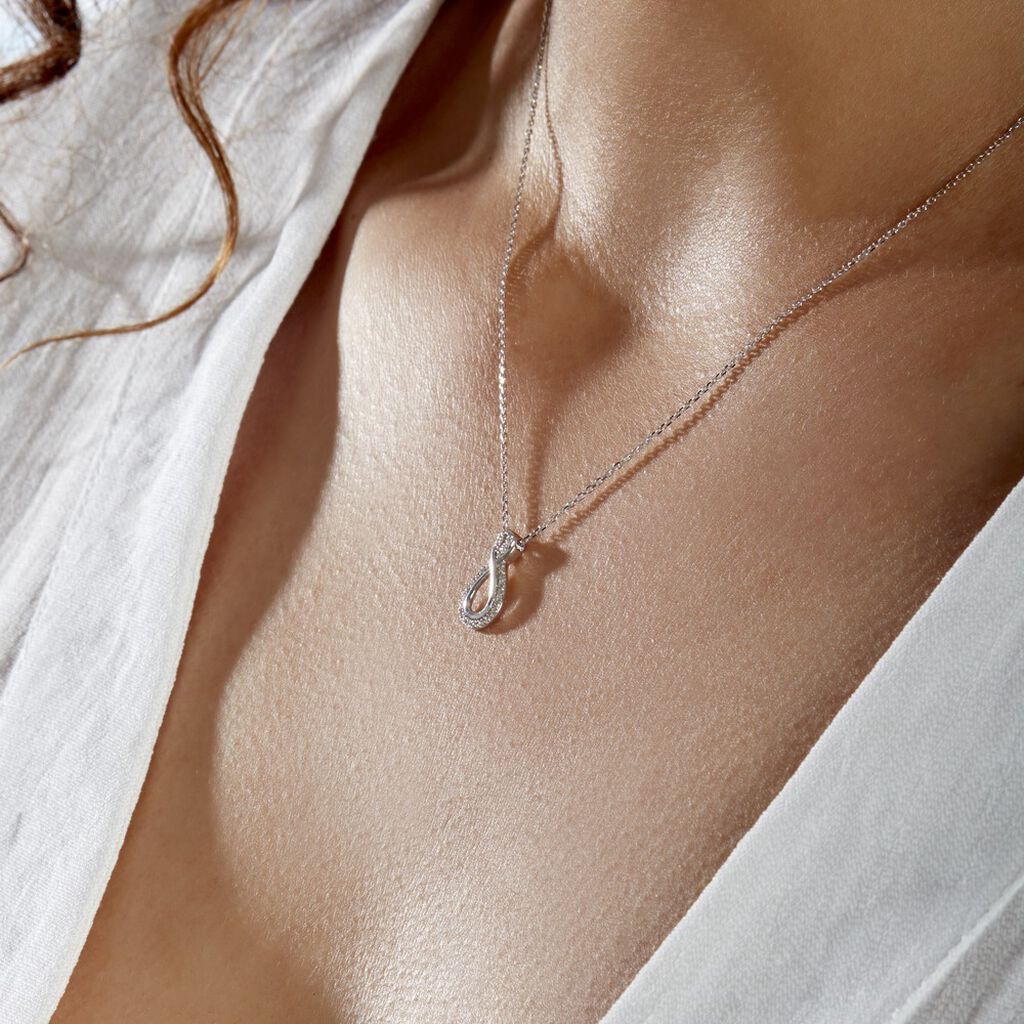 Collier Theanna Or Blanc Diamant - Colliers Femme | Histoire d’Or