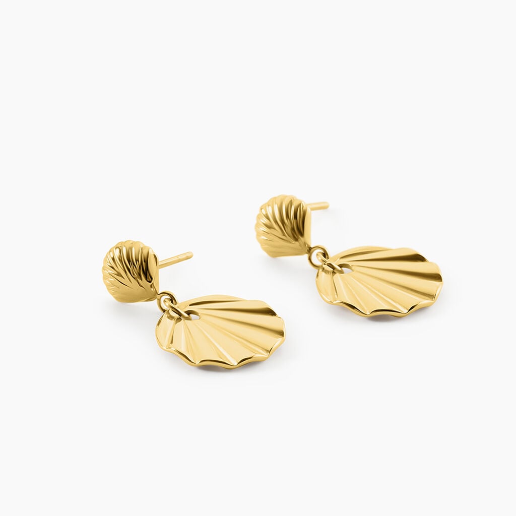Boucles D'Oreilles Pendantes Glowy Acier Jaune - Boucles d'oreilles fantaisie Femme | Histoire d&rsquo;Or