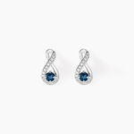 Boucles D'oreilles Puces Augusta Or Blanc Topaze Et Oxyde De Zirconium - Clous d'oreilles Femme | Histoire d&rsquo;Or