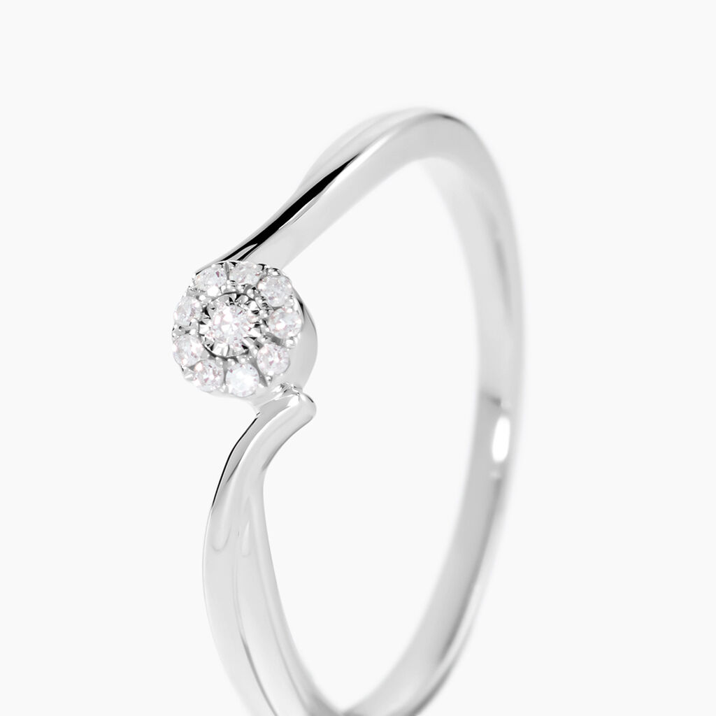 Bague Or Blanc Cerisette Diamant - Bagues solitaires Femme | Histoire d&rsquo;Or