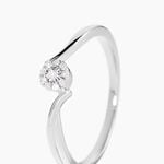 Bague Or Blanc Cerisette Diamant - Bagues solitaires Femme | Histoire d&rsquo;Or