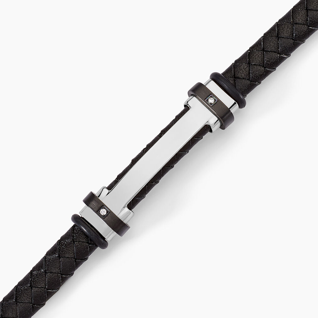 Bracelet Acier Blanc Ludovic Oxyde De Zirconium - Bracelets Homme | Histoire d&rsquo;Or