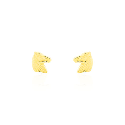 Boucles D'oreilles Puces Freyia Cheval Or Jaune - Clous d'oreilles Femme | Histoire d’Or