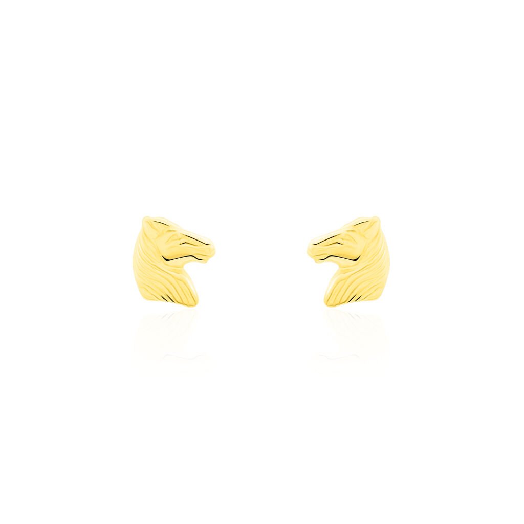 Boucles D'oreilles Puces Freyia Cheval Or Jaune