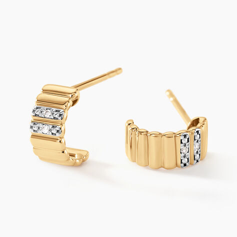 Créoles Diamantae Or Jaune Diamant - Boucles d'oreilles créoles Femme | Histoire d’Or
