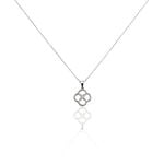 Collier Rose Argent Blanc Oxyde De Zirconium - Colliers fantaisie Femme | Histoire d&rsquo;Or