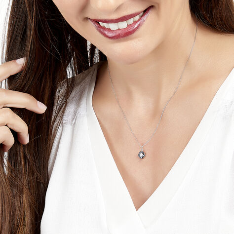 Collier Milana Or Blanc Saphir Et Diamant - Colliers Femme | Histoire d’Or