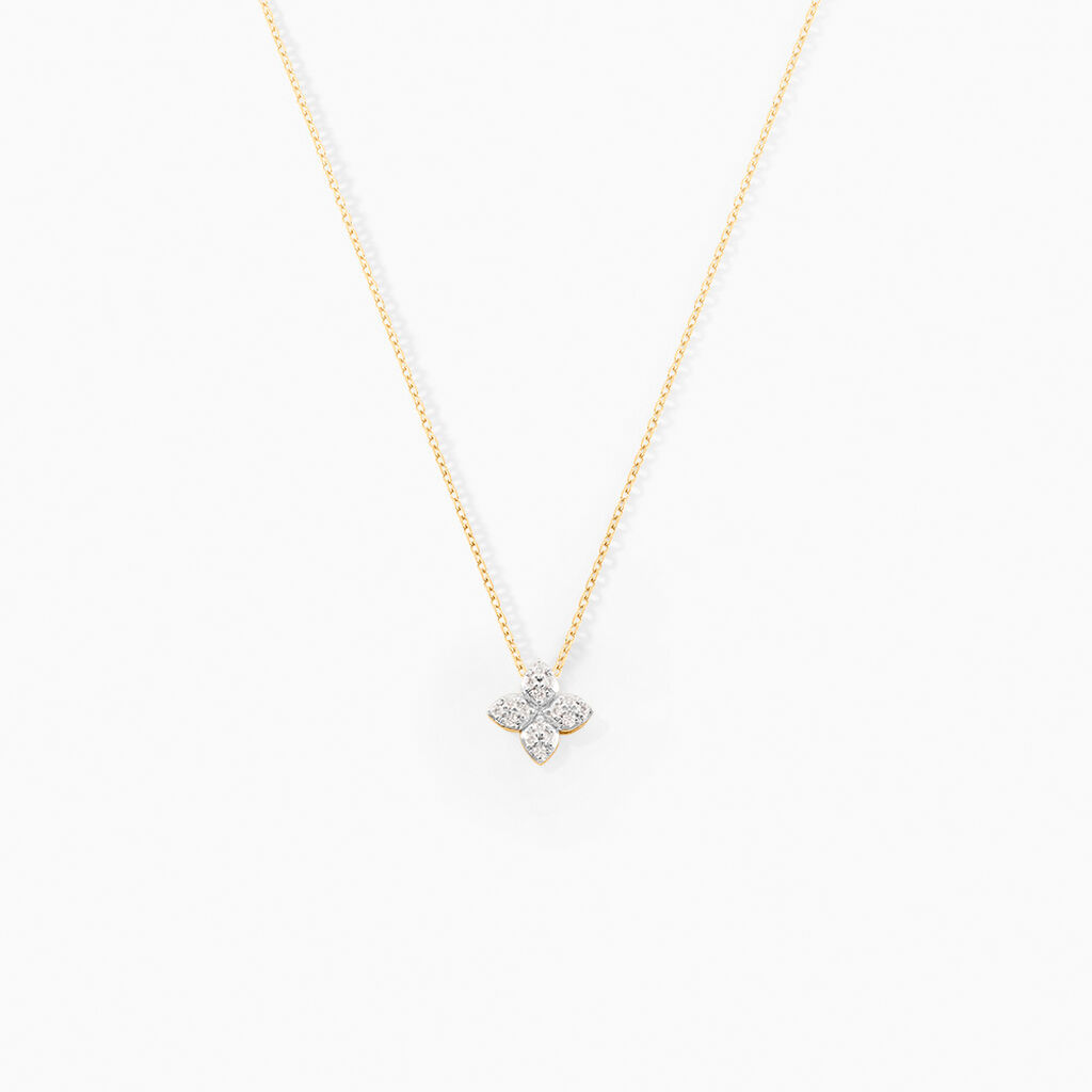 Collier Eclosion Precieuse Or Jaune Oxyde De Zirconium - Colliers Femme | Histoire d’Or