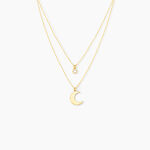 Collier Astre Argent Dor&eacute; Oxyde De Zirconium - Colliers fantaisie Femme | Histoire d&rsquo;Or