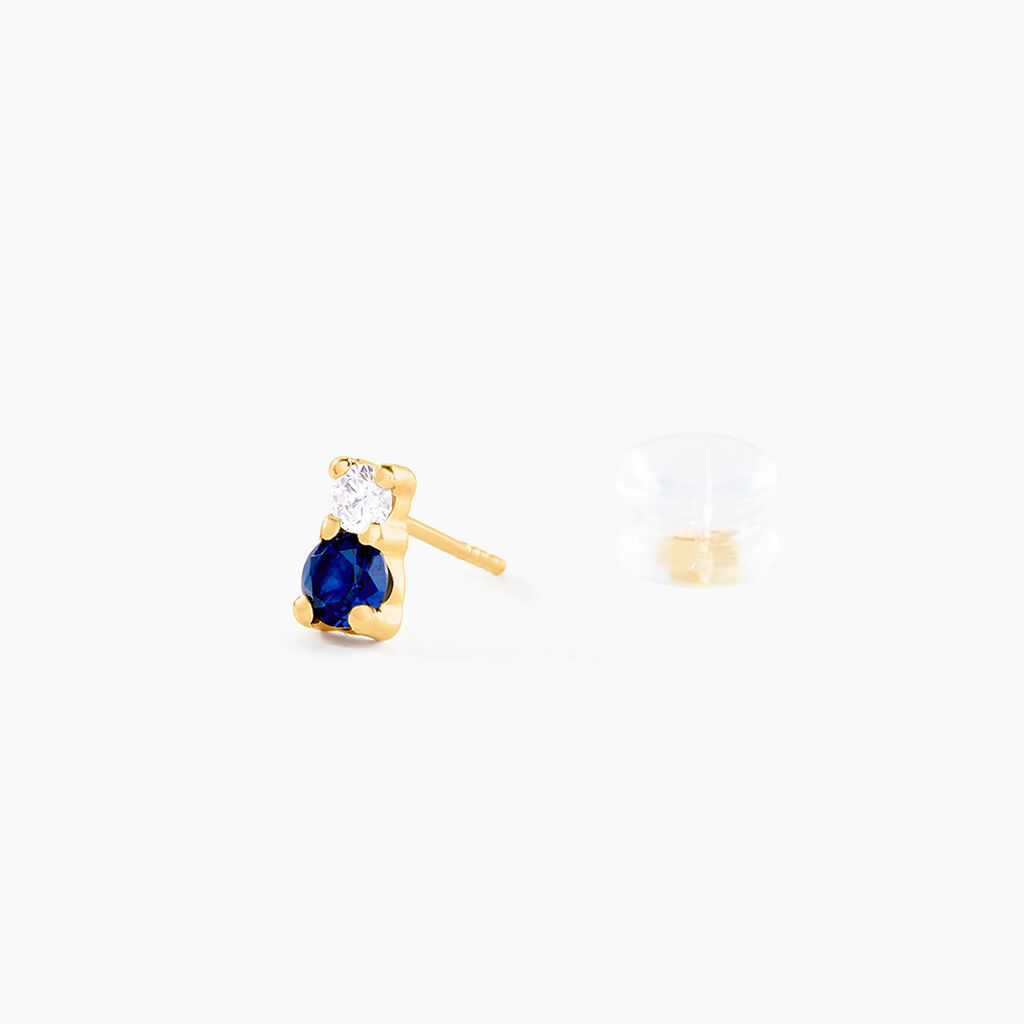 Boucles D'Oreilles Puces Jetta Or Jaune Oxyde De Zirconium - Clous d'oreilles Femme | Histoire d&rsquo;Or
