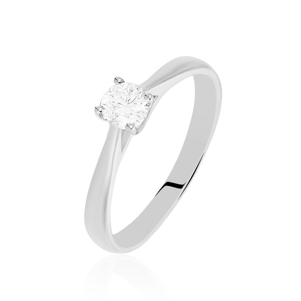Bague Solitaire Victoria Or Blanc Diamant - Bagues solitaires Femme | Histoire d&rsquo;Or