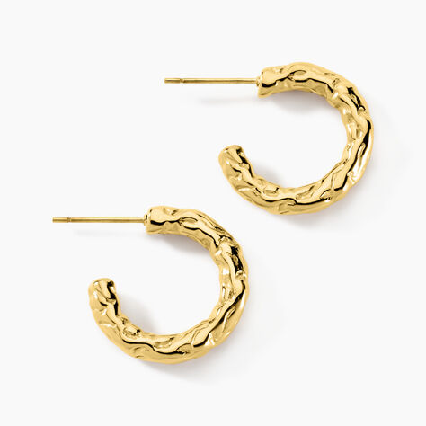 Créoles Mona Acier Jaune - Boucles d'oreilles créoles Femme | Histoire d’Or
