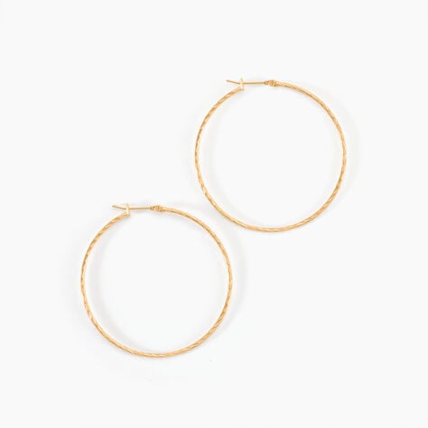 Créoles Anusha Plaqué Or Jaune - Boucles d'oreilles créoles Femme | Histoire d’Or