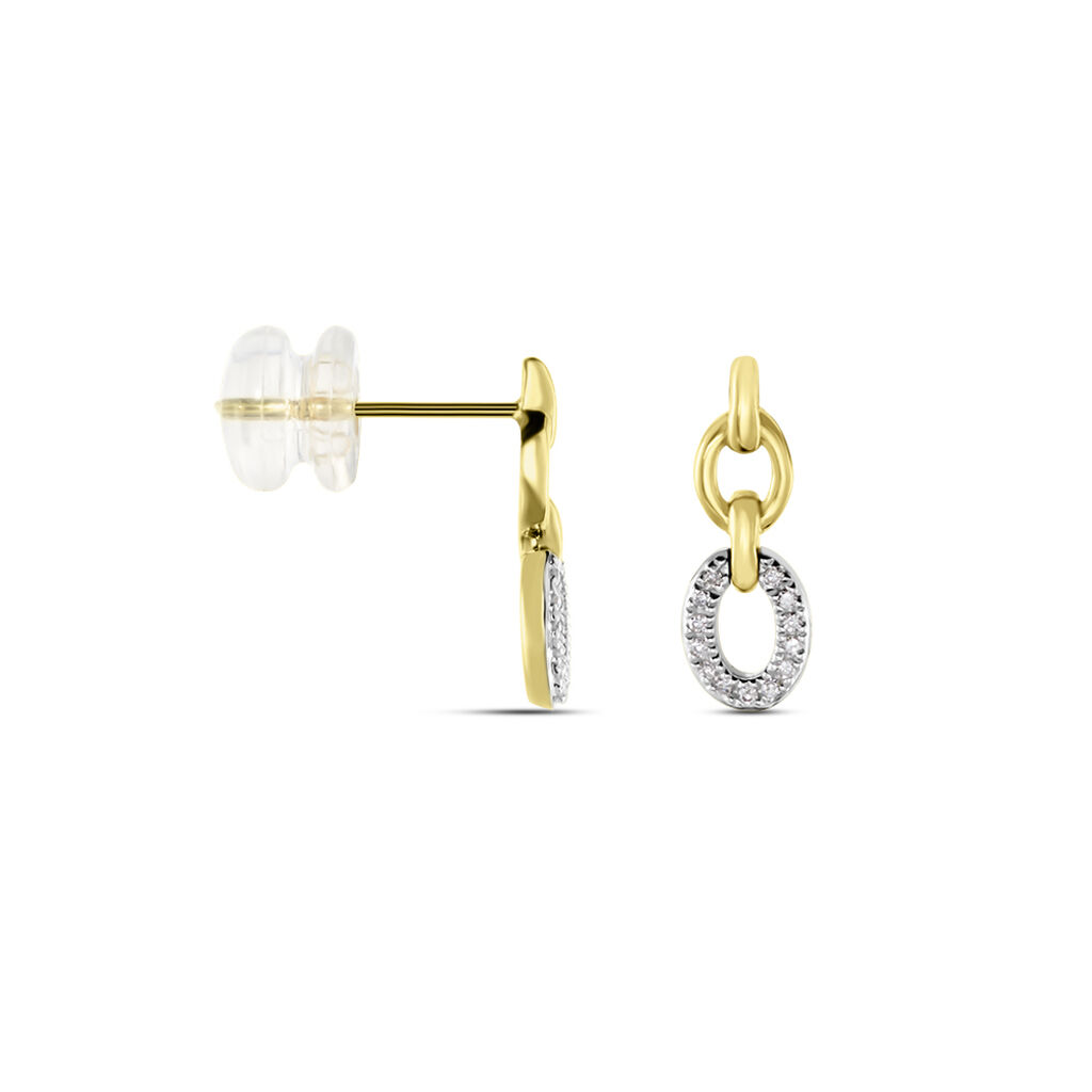 Boucles D'oreilles Pendantes Margane Or Jaune Diamant - Boucles d'oreilles pendantes Femme | Histoire d’Or