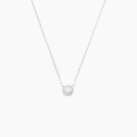 Collier Eurycide Or Blanc Oxyde De Zirconium - Colliers Femme | Histoire d&rsquo;Or