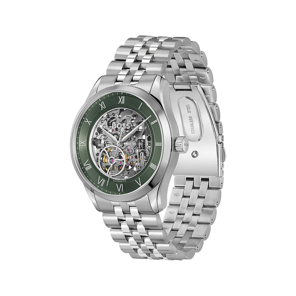 Montre Boss Principle Skeleton Vert - Montres Homme | Histoire d&rsquo;Or