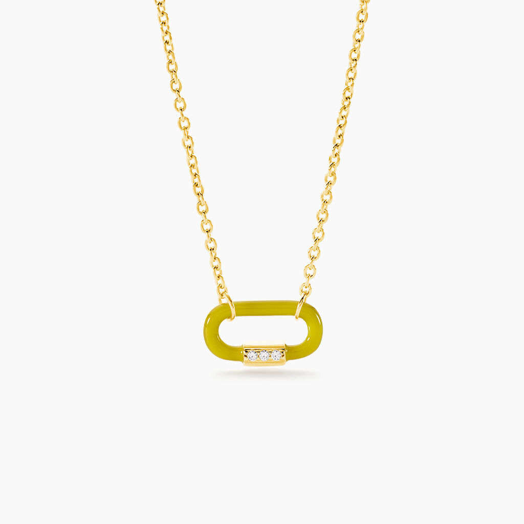 Collier Infini Pop Argent Jaune Oxyde De Zirconium - Colliers Infini Femme | Histoire d&rsquo;Or