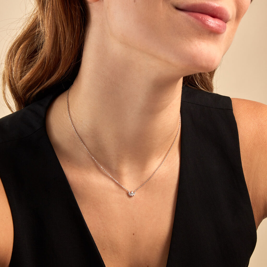 Collier Duchesse Argent Blanc Oxyde De Zirconium - Colliers fantaisie Femme | Histoire d’Or