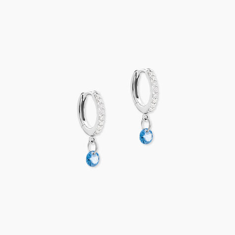 Creoles Rion Argent Blanc Oxyde De Zirconium - Boucles d'oreilles cr&eacute;oles Femme | Histoire d&rsquo;Or