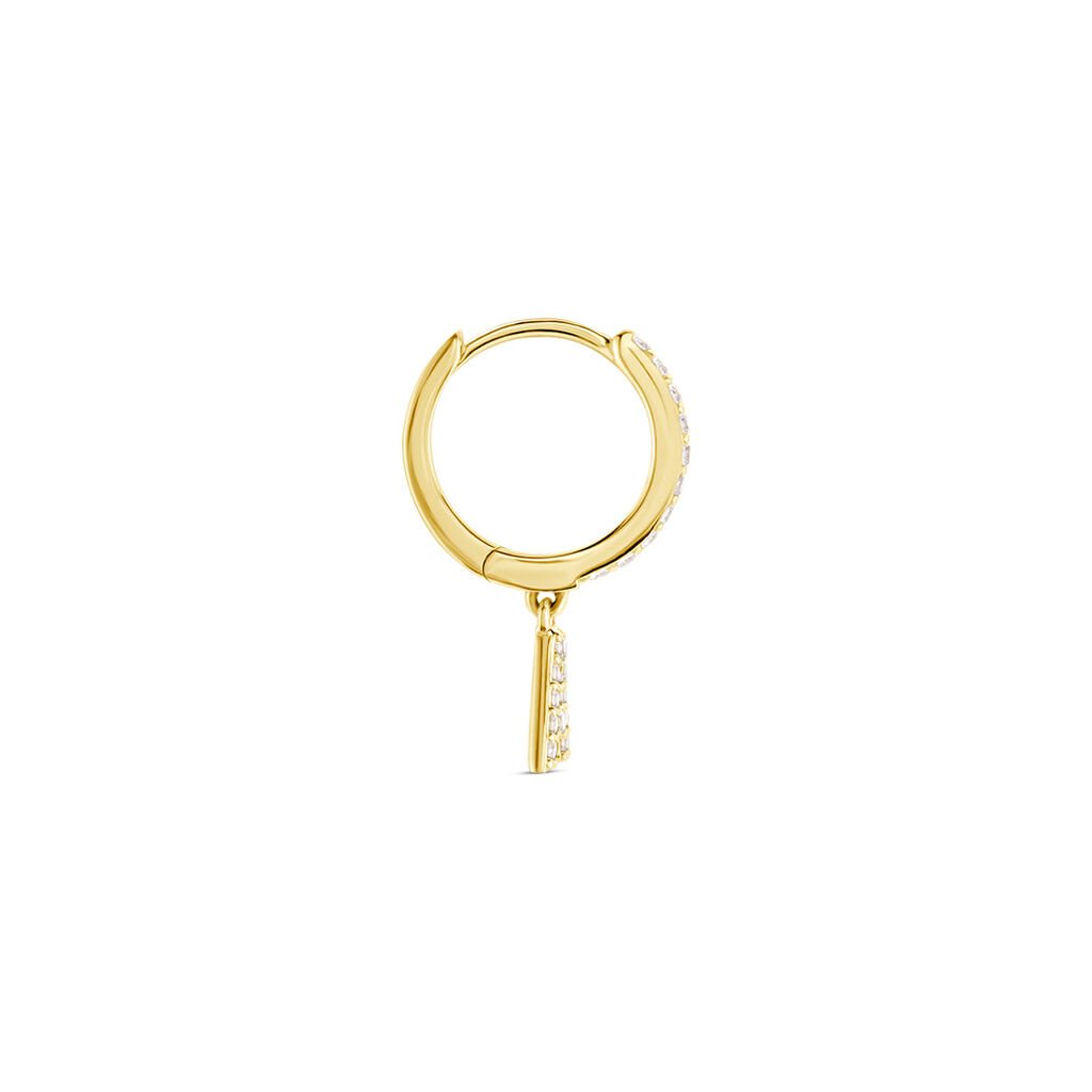 Cr&eacute;ole Unitaire L&eacute;ria Or Jaune Oxydes De Zirconium - Piercings d'oreilles Femme | Histoire d&rsquo;Or