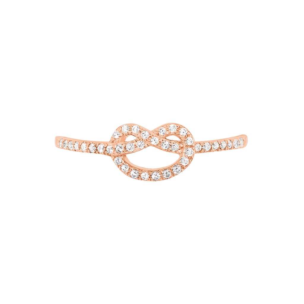 Bague Anfel Or Rose Oxyde De Zirconium - Bagues avec pierre Femme | Histoire d&rsquo;Or