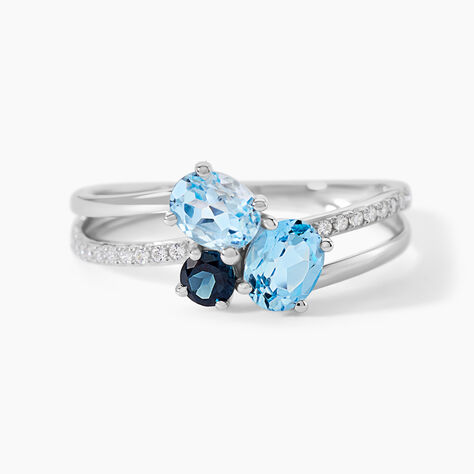 Bague Lilia Or Blanc Topaze - Bagues solitaires Femme | Histoire d&rsquo;Or