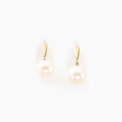 Boucles D'oreilles Pendantes Sibylle Or Jaune Perle De Culture - Boucles d'oreilles pendantes Femme | Histoire d’Or
