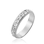 Alliance Fantaisie Diamantee Ruban Plat Or Blanc - Alliances Unisex | Histoire d&rsquo;Or
