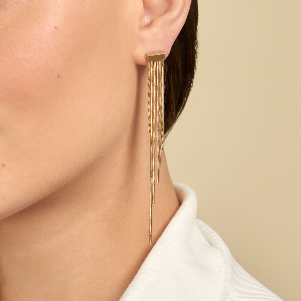 Boucles D'oreilles Pendantes Josephine Acier Doré - Boucles d'oreilles fantaisie Femme | Histoire d’Or