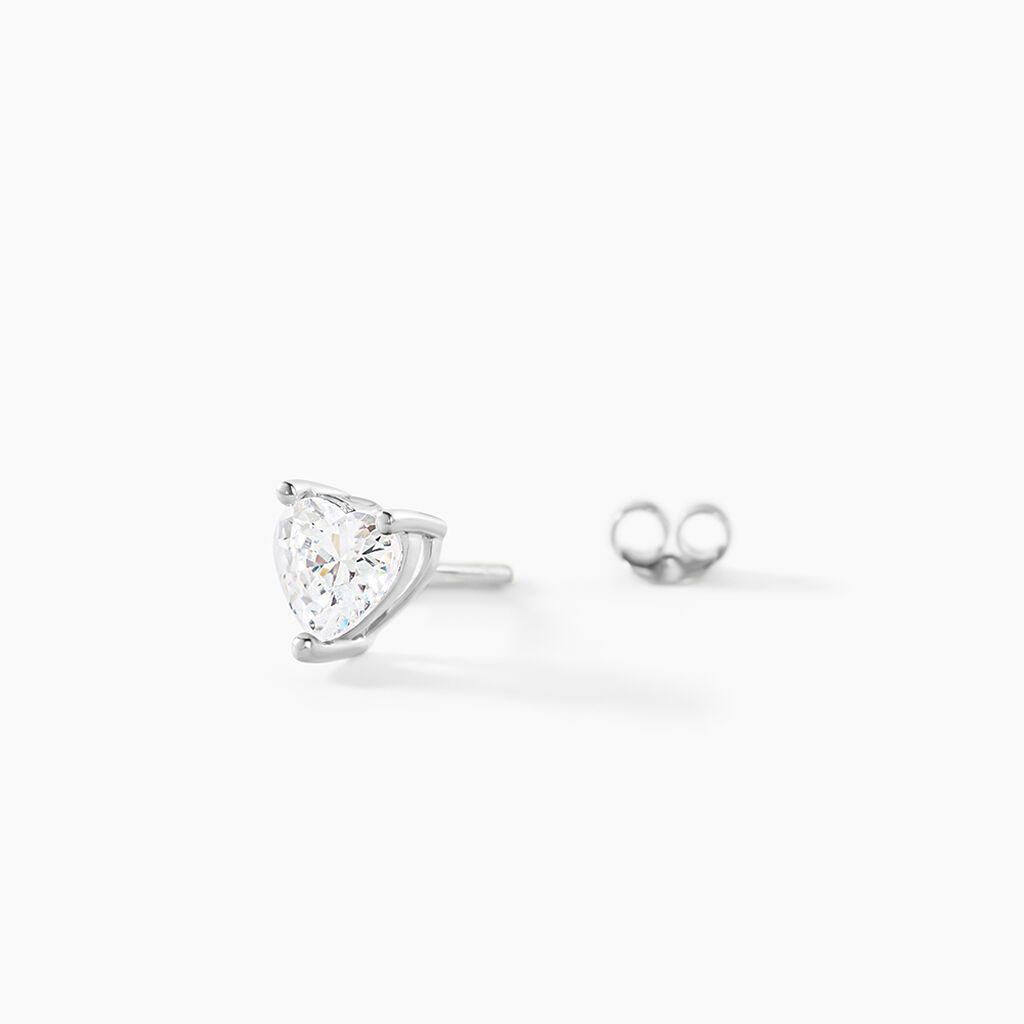 Boucles D'oreilles Puces Breana Argent Blanc Oxyde De Zirconium - Boucles d'oreilles fantaisie Femme | Histoire d&rsquo;Or
