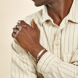 Bracelet Identité Argent Blanc Vila - Gourmettes Homme | Histoire d’Or