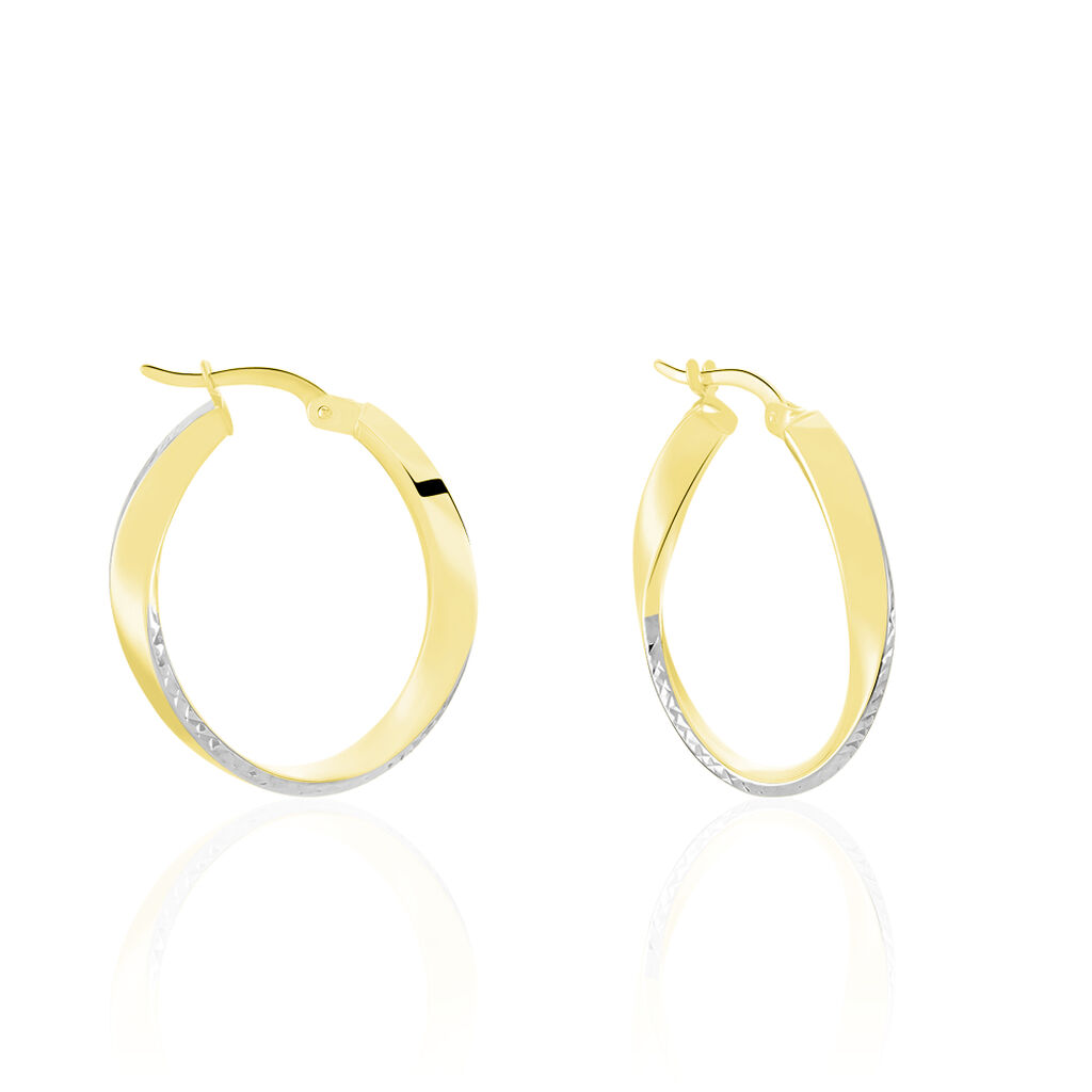 Créoles Doralynne Or Bicolore - Boucles d'oreilles créoles Femme | Histoire d’Or