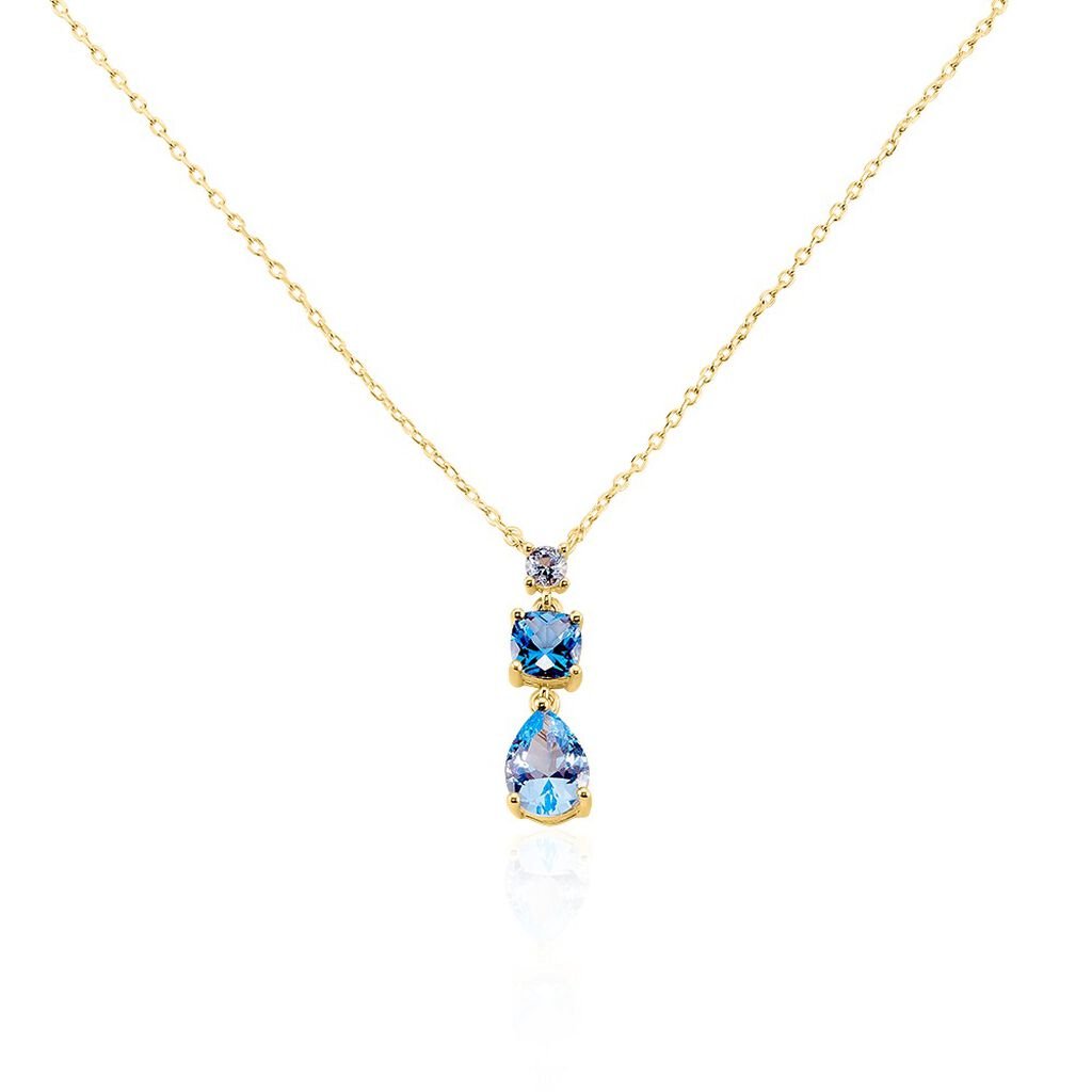 Collier Huffie Plaqué Or Jaune Pierre D'imitation - Colliers Femme | Histoire d’Or