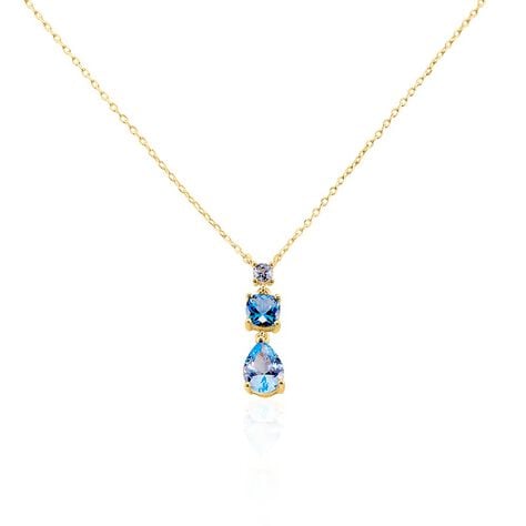 Collier Huffie Plaqué Or Jaune Pierre D'imitation - Colliers Femme | Histoire d’Or