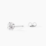 Boucle D'oreille Puce Unitaire Niels Argent Blanc Oxyde De Zirconium - Boucles d'oreilles fantaisie Homme | Histoire d&rsquo;Or