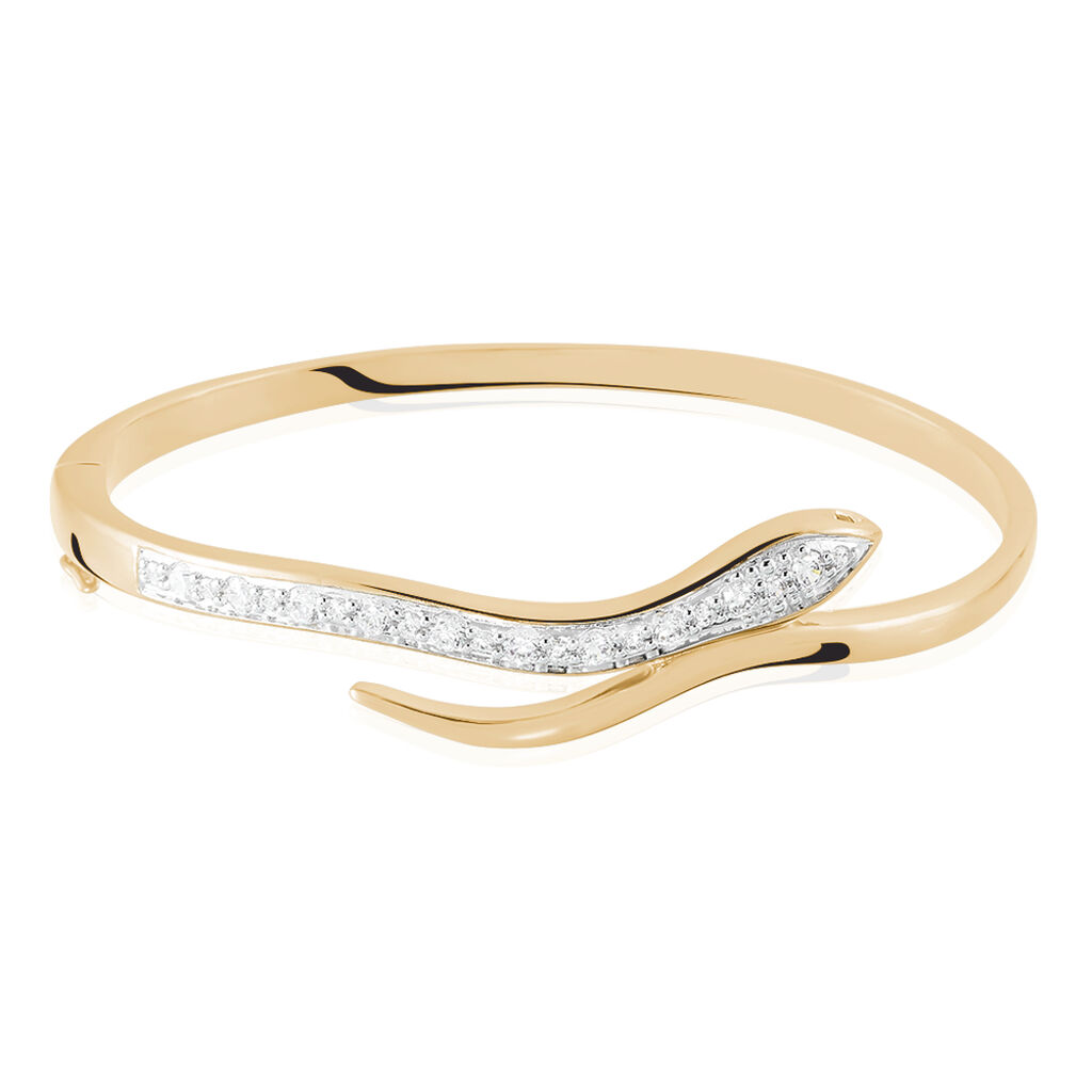 Bracelet Jonc Reyyanae Plaqu&eacute; Or Jaune Oxyde De Zirconium - Bracelets joncs Femme | Histoire d&rsquo;Or