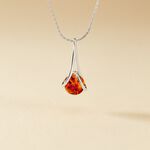 Collier Argent Blanc Simona Ambre - Colliers fantaisie Femme | Histoire d&rsquo;Or