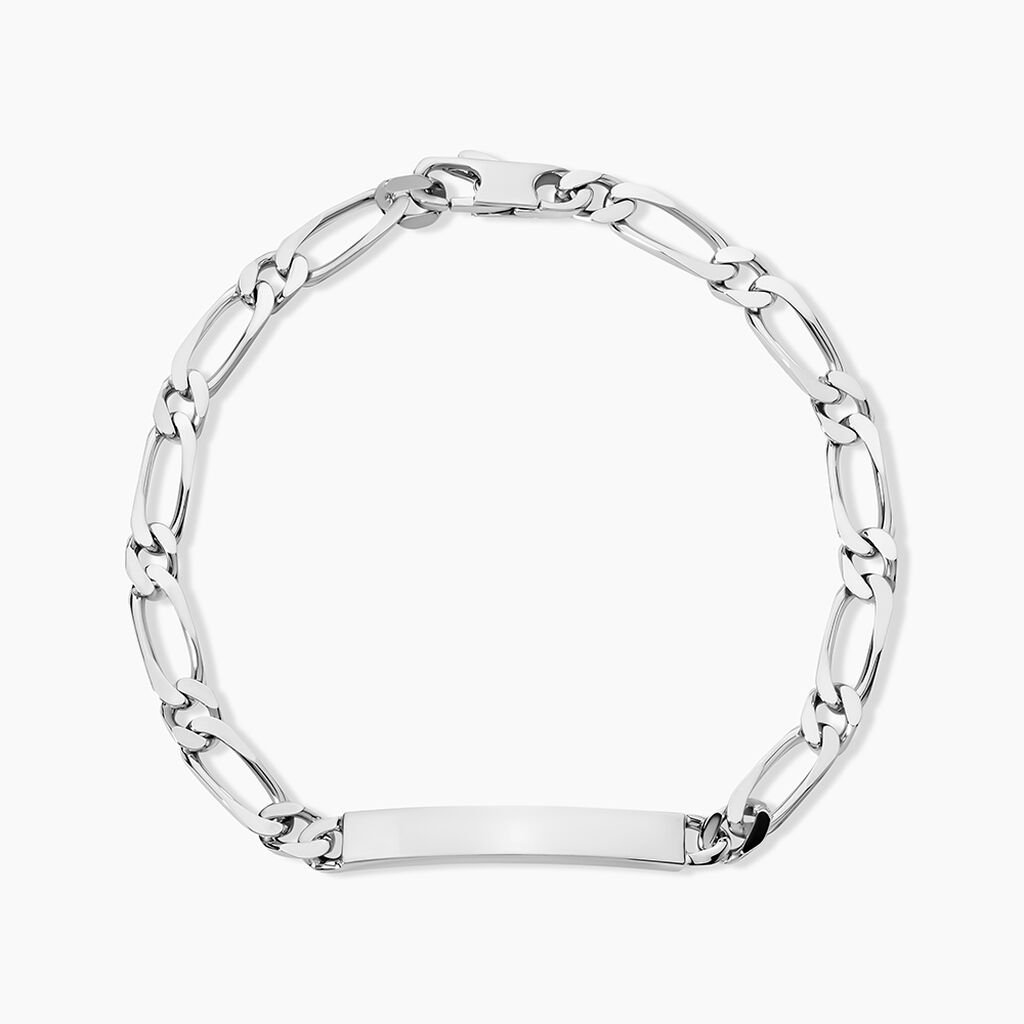 Bracelet Identit&eacute; Anilo Argent Blanc - Gourmettes Homme | Histoire d&rsquo;Or
