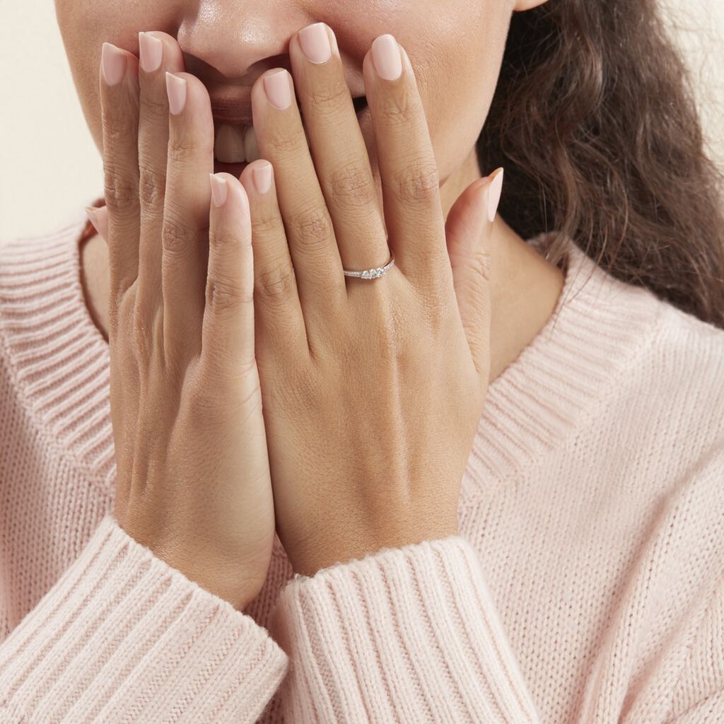 Bague Or Blanc Sabine Diamants - Bagues solitaires Femme | Histoire d’Or