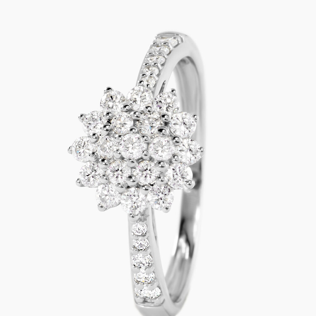 Bague Chouchana Ld Platine Blanc Diamant Synth&eacute;tique - Bagues avec pierre Femme | Histoire d&rsquo;Or