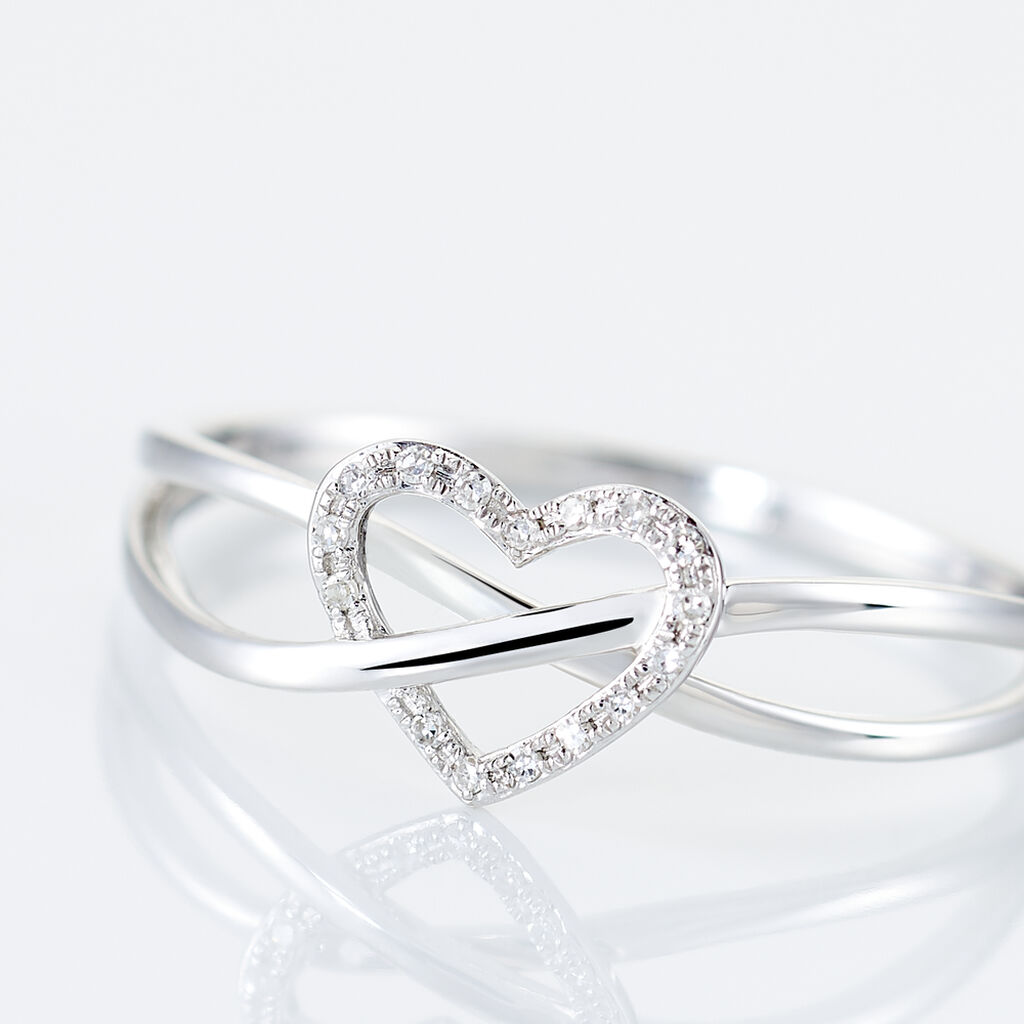 Bague Malinda Or Blanc Diamant - Bagues avec pierre Femme | Histoire d’Or